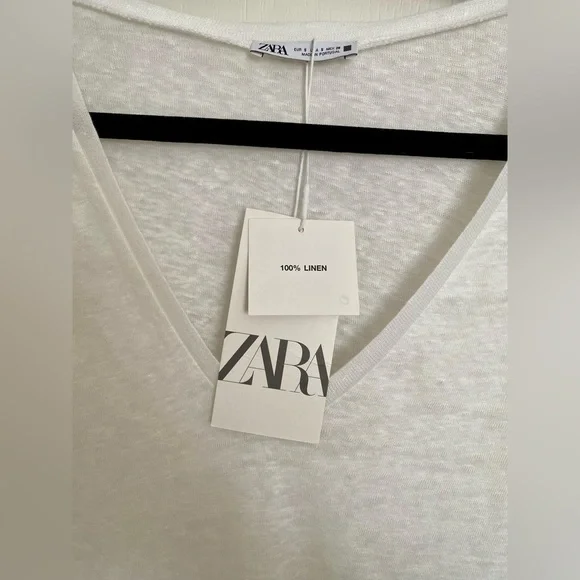 White Zara Linen Top- BNWT - Picture 5 of 5